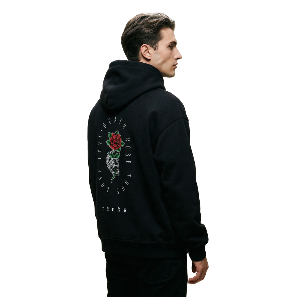 Oversize Zipper Hoodie - ''Death Rose''