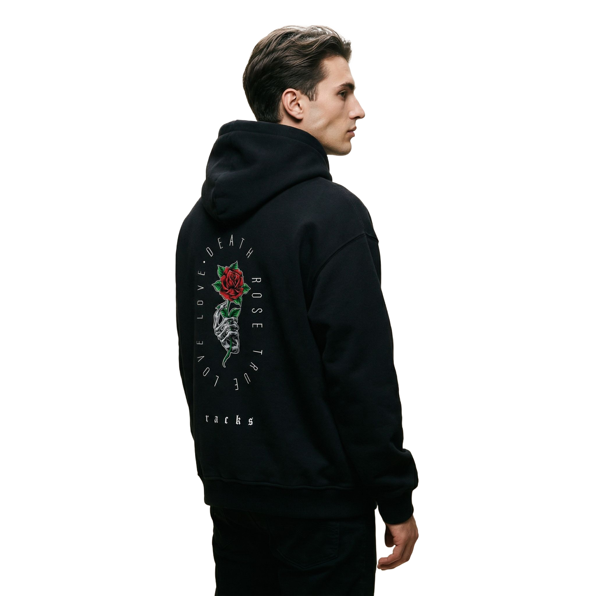 Oversize Zipper Hoodie - ''Death Rose''